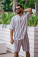 Костюм 2-ка мужской (шорты+футболка) штапель 46-48,50-52 "LARA" от прямого поставщика