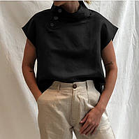 Женская льняная рубашка 42-44; 46-48; 50-52; 54-56 (5цв) "LARA-2" недорого от прямого поставщика