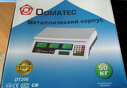 Ваги торгові DOMOTEC MS-208, металевий корпус 50кг YU227, фото 2