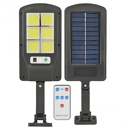 Вуличний ліхтар на стовп із пультом на сонячних батареях Solar Light BL BK120-6COB YU227, фото 1