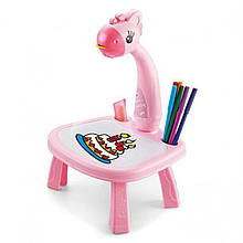 Дитячий стіл для малювання з підсвічуванням та проекцією малюнків Рожевий YU227