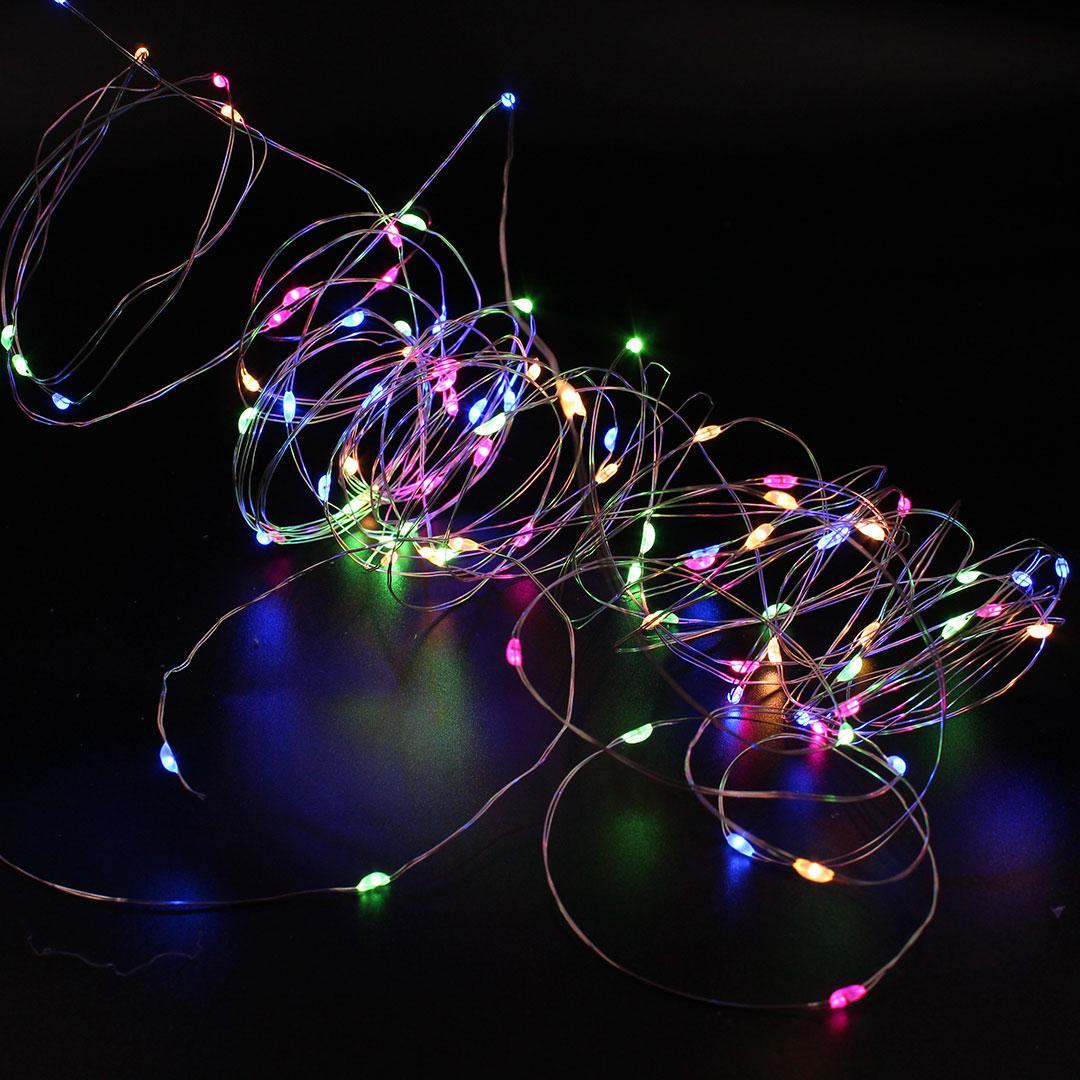 Світлодіодна гірлянда USB + battery box Xmas 100 Led Мультикольорова 10 м 220V YU227