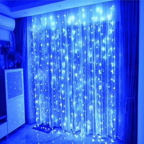 Гірлянда водоспад Xmas 480 LED 480-B 3x3 м Синя YU227, фото 3