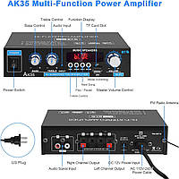 Цифровой стереоусилитель Hi-Fi AK35 2-канальный Bluetooth USB FM AUX б/у