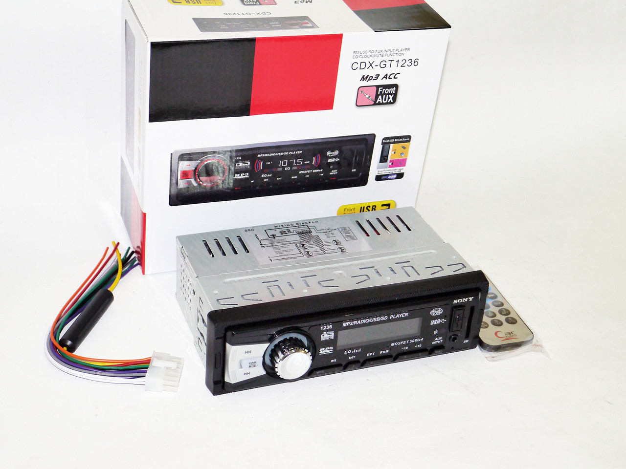 Автомагнитола CDX-GT1236 - MP3+Usb+Sd+Fm+Aux+ пульт (4x50W)
