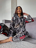 Пижама женская махровая двухсторонняя 42-46, 48-52 (2цв) "YANIKA" недорого от прямого поставщика