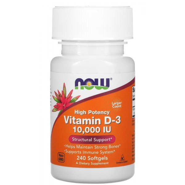 Вітамін D3 NOW Foods Vitamin D-3 10000 IU 250 мкг 240 капс США