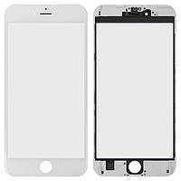 Стекло корпуса для iPhone 6S Plus, с рамкой, с OCA-пленкой, белое