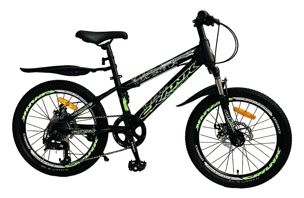 Детский горный велосипед 7-12 лет 20 дюймов Corso Crank Черный (ID ...
