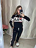 Теплий жіночий костюм на флісі Fila худий з лого і штани (Філа трикотаж Туреччина) чорний, фото 2
