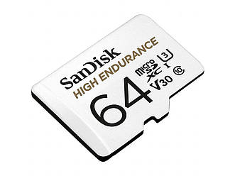 MicroSDXC (UHS-1 U3) SanDisk High Endurance 64Gb class 10 V30 (100Mb/s) (adapterSD)