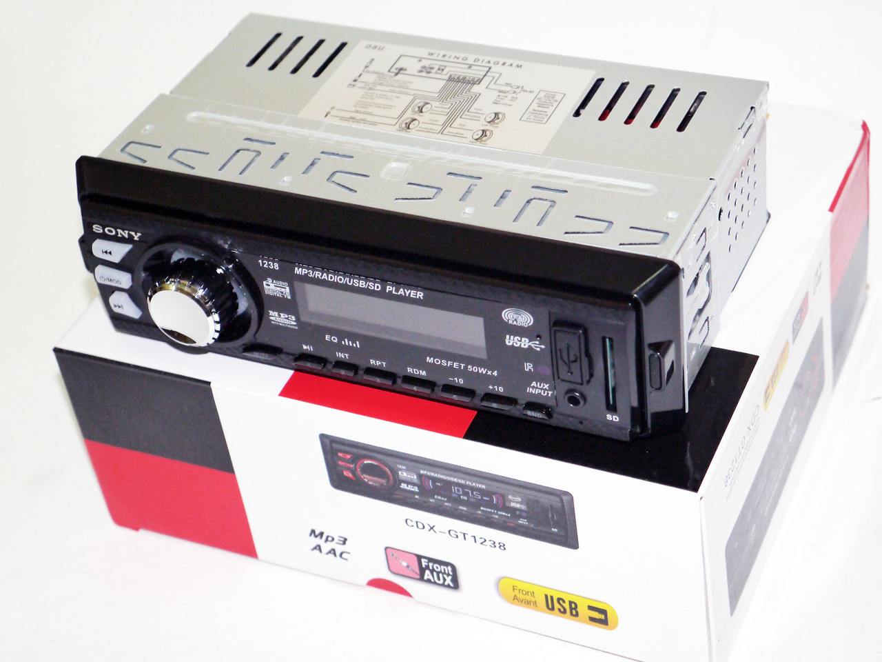 Автомагнитола CDX-GT1238 - MP3+Usb+Sd+Fm+Aux+ пульт (4x50W)