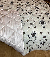 Ковдра зимова євро з відкритим хутром на овчині двостороння 195х215 см