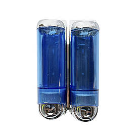 Подвійний настінний дозатор для мила 2х170 мл, настінний, синій хром Afacan Plastik