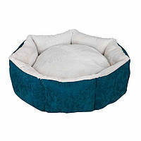 Диван Milord Cupcake S круглый, диаметр 50 см, для кошек и собак весом до 5 кг, цвет зелёный/серый(VR09//3633)