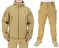 Комплект (тактическая куртка Soft Shell и тактические штаны на флисе) Койот XL