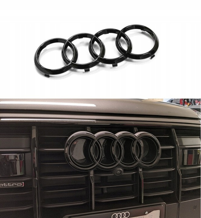 AUDI Ауді Емблема передня решітки радіатора 285 мм audi A4 (B9) A6(C7) А7 (C7) Q3 Q7 A8 колір чорний