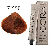Краска для седых волос Schwarzkopf Igora Absolutes 7-450 Средне-русый бежевый золотой 60 мл original