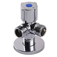 Кран шаровой угловой двойной SELBA 1/2"х 1/2"х1/2" DOUBLE (SL1588)