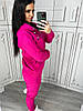 Теплий флісовий жіночий костюм Bavinchi кофта на блискавці та штани (на флісі Туреччина) рожевий, фото 4