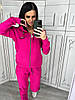 Теплий флісовий жіночий костюм Bavinchi кофта на блискавці та штани (на флісі Туреччина) рожевий, фото 2