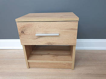 Тумба маленька у спальню з ящиком та полицею шириною 38 см