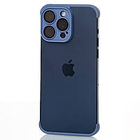 Силиконовый чехол-накладка с закрытой камерой CornerPad для iPhone 13 Pro (6,1") серо-синий