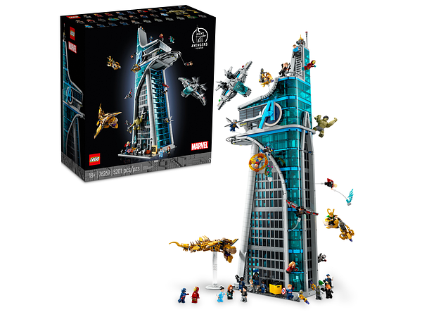 Lego avengers tower set sales