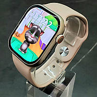 Смарт-часы Smart Watch HW69 Pro Max 45мм (series 9) AMOLED-экран с функцией звонка 2 ремешка Титановое золото