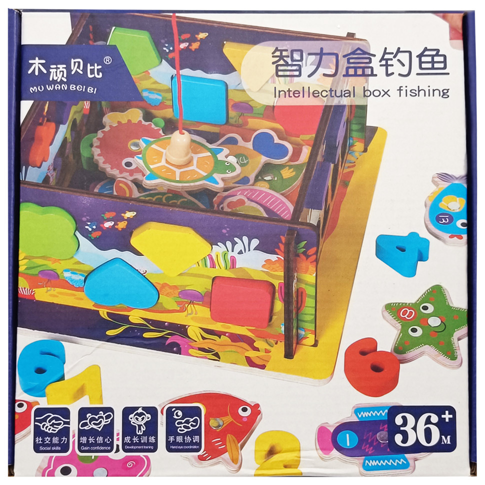 Дерев'яний сортер-риболовля "Окен" C 61739, стіни-конструктор, математичний і фігурний, фото 1