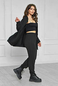 Костюм спортивний жіночий чорного кольору р.42-45 159881P