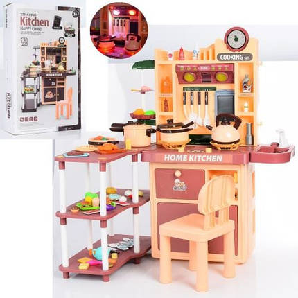 Дитяча інтерактивна кухня Home Kitchen 5748-49 ігровий набір для дітей світло звук вода з посудом, фото 3