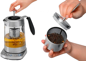 Електричний чайник PROFI COOK PC-WKS 1020G 1,7 л електрочайник-заварник скляний з регулюванням температури, фото 5