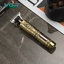 Професійний тример VGR V-091 машинка для стрижки волосся і бороди на акумуляторі з насадками, фото 6