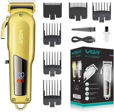 Професійний тример VGR V-278 машинка для стрижки волосся і бороди на акумуляторі з насадками набір, фото 2