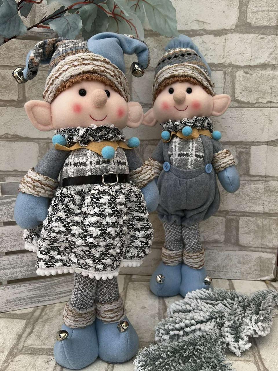 Іграшка текстильна новорічна, Ельф з вушками h 43 см, фото 1