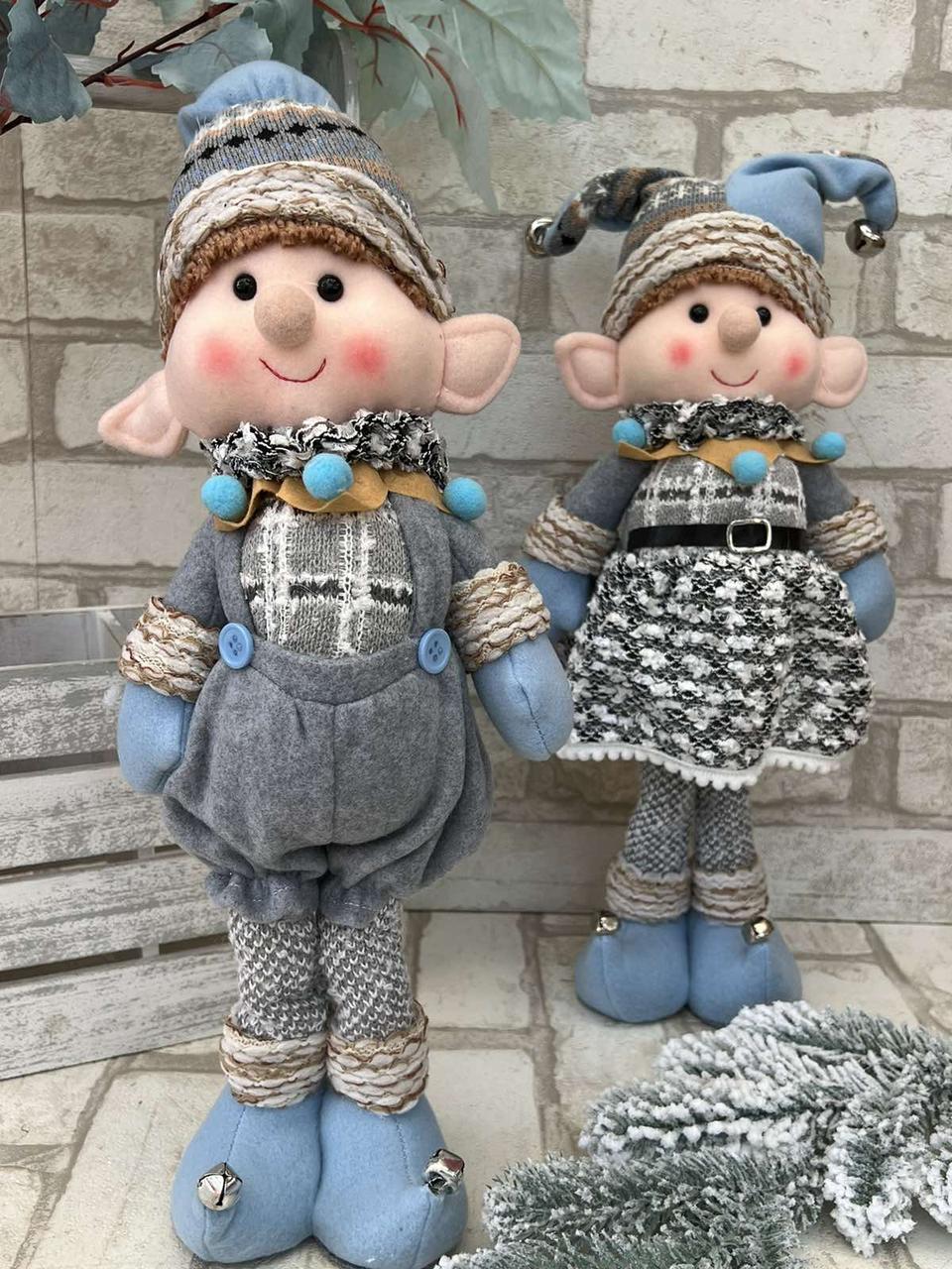 Іграшка текстильна новорічна, Ельф з вушками h 43 см, фото 1