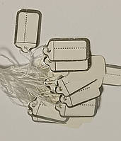 Бумажные ювелирные ценники на нитке для украшений (100 шт/уп)