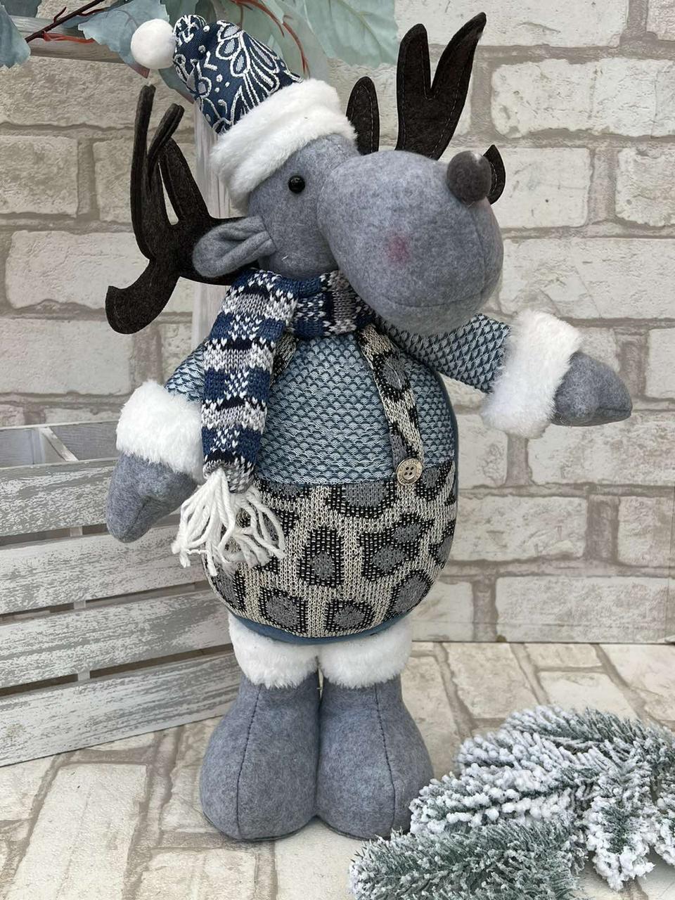 Іграшка текстильна новорічна Олень, h 43 см, фото 1
