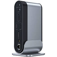 Концентратор Baseus USB3.2 Type-C to 2xHDMI/2xDP/2xUSB-C/3xUSB/RJ45/SD/TRRS 3.5mm/PD 100W + PA 16 in 1