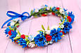 Вінок на голову / віночок для волосся з волошками під вишиванку блакитний 799, фото 4