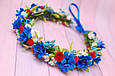 Вінок на голову / віночок для волосся з волошками під вишиванку блакитний 799, фото 5