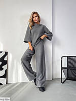 Костюм брючный женский стильный модный молодежный для прогулок кофта и расклешенные брюки палаццо ангора