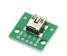 Роз'єм mini USB, гніздо 5 pin із платою, монтажне, USB-MINI-4., фото 6