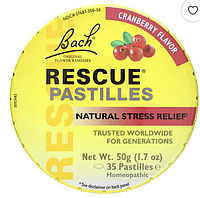 Bach, Original Flower Remedies, Rescue Pastilles,Клюква, 35 пастилок, 1.7 oz (50 г)