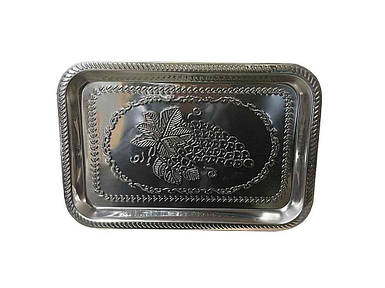 Піднос нержавійка сталь 32х22х2 Виноград 2047 ТМ CHINA FG