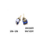 Тумблер MTS-102, 3 контакта, синий, ON-ON, 3A 250VAC, фото 2
