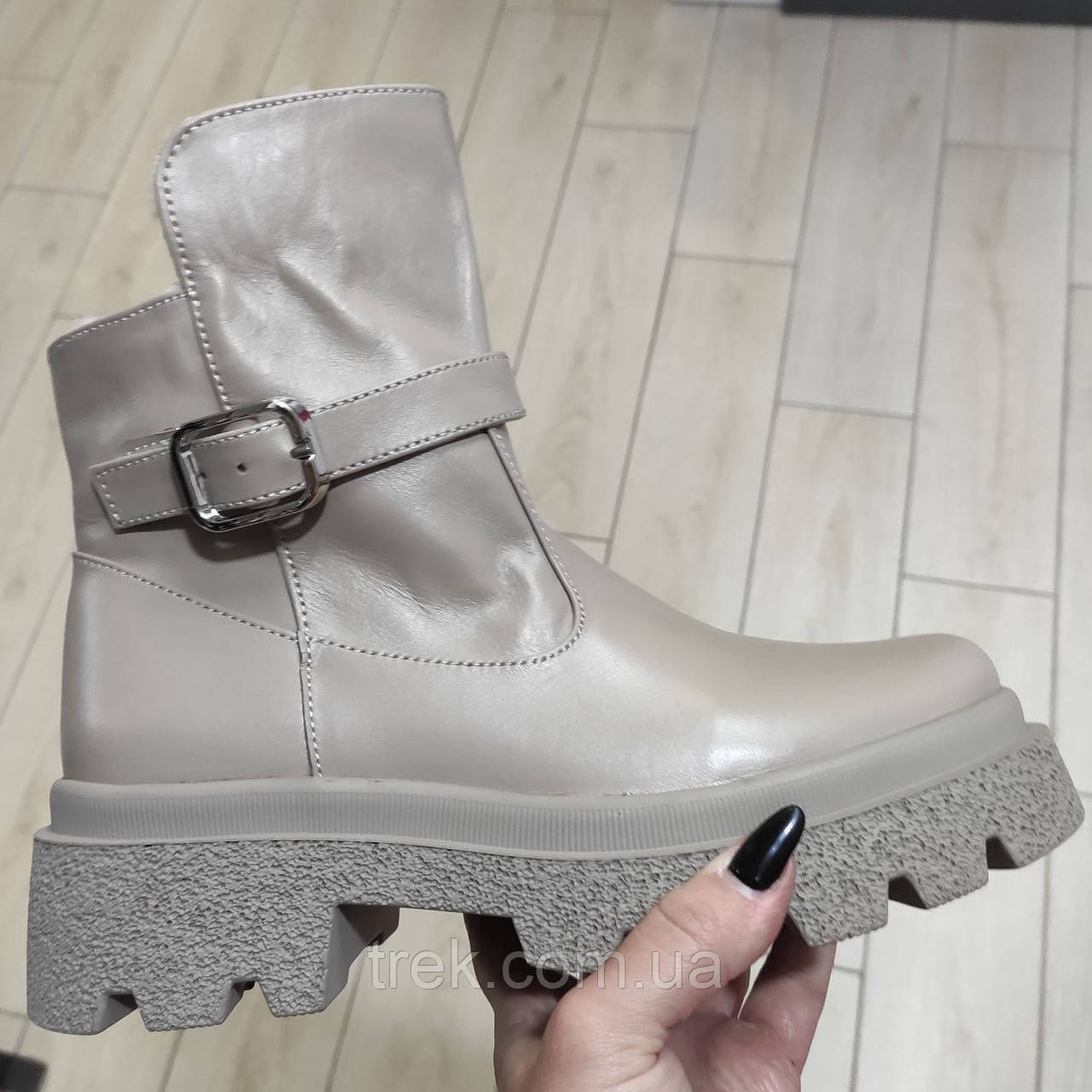 Черевики зимові жіночі шкіряні бежеві /22704/ 37р, фото 1