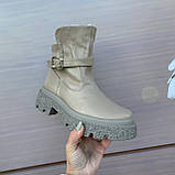 Черевики зимові жіночі шкіряні бежеві /22704/ 37р, фото 3