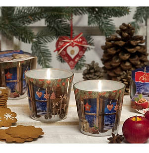 Свічки ароматизовані в склянці BARTEK Скандинавське Різдво